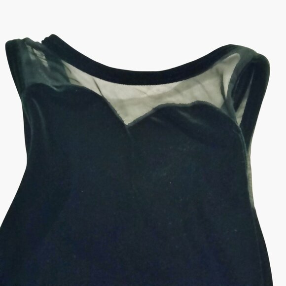 Little Stars Black Velvet Leotard Sheer Shoulders Dance Halloween MC Girls Mediu - Picture 3 of 6